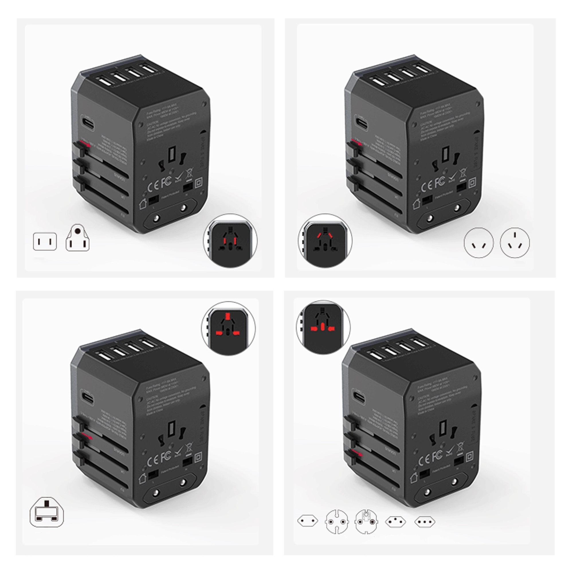 All-in-one Universal Travel Adapter MOQ50pcs 3