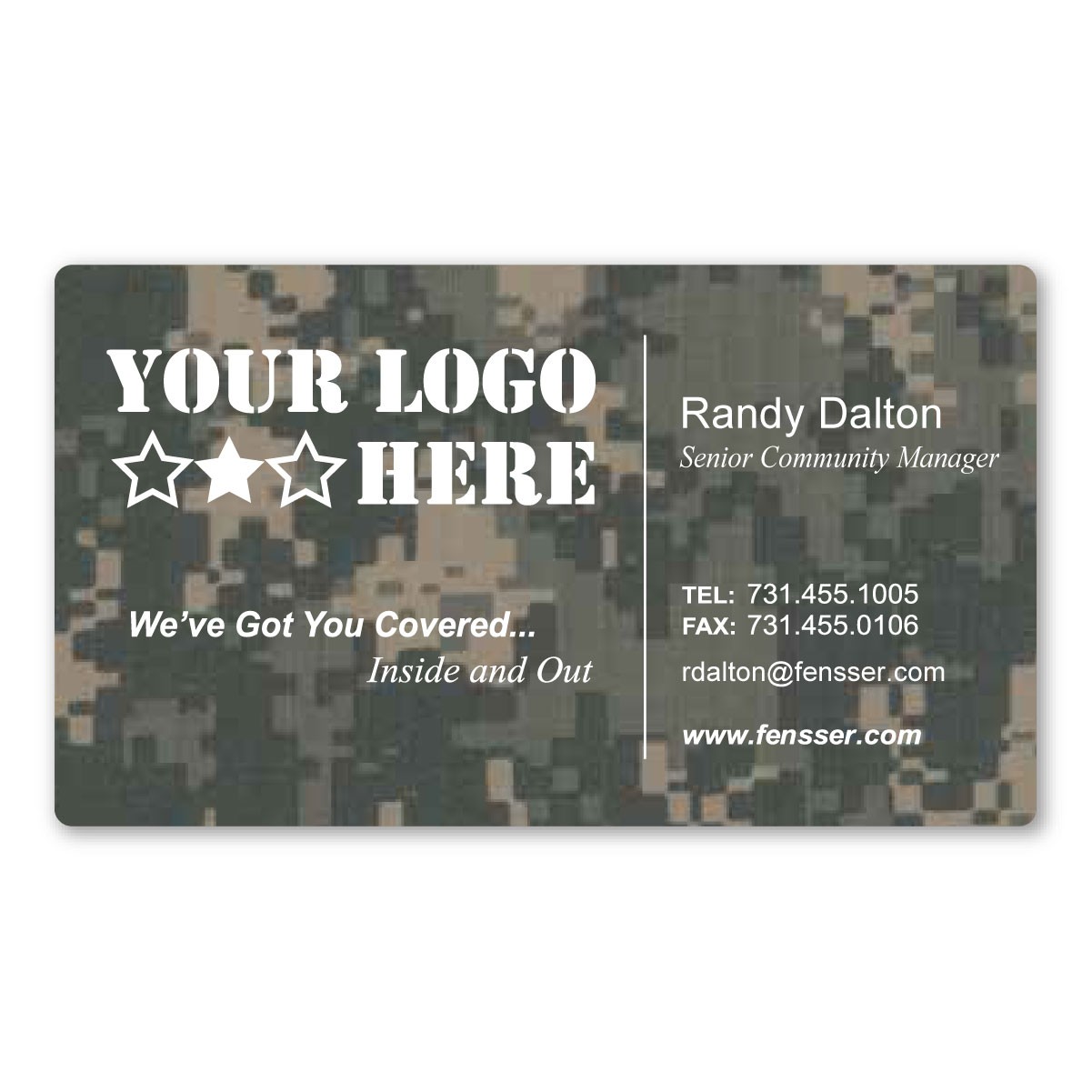 Camo Business Card Magnet - 3.5" x 2" - 20 mil 2