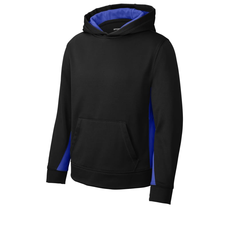 Sport-Tek Youth Sport-Wick Fleece Colorblock Hooded Pullover. 13