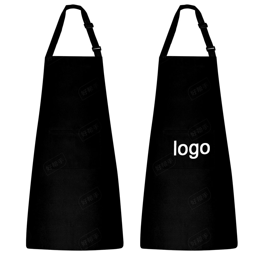 Customizable Black Waterproof Oil-Resistant Kitchen Apron 1