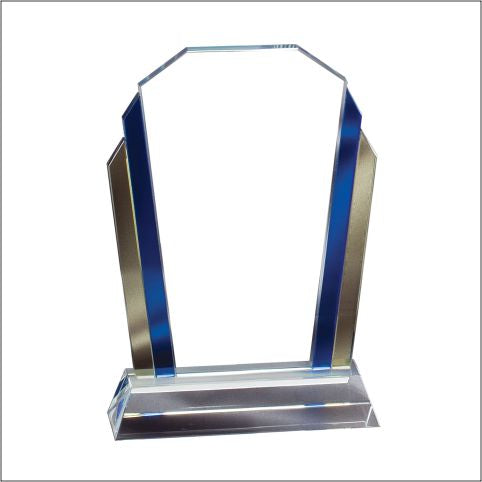 Blue/Gold/Clear Tri-Color Glass Marquee 2
