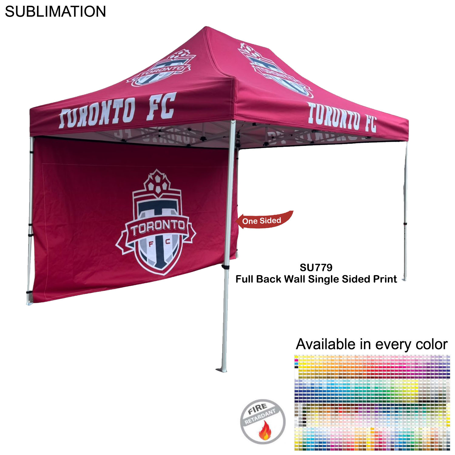 72Hr Fast Ship - Full 15' Back Wall for 10x15 Tent Kit, Sublimated, Single Sided Print 2