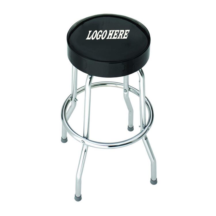 Single Ring Bar Stool with Chrome Frame and Swivel Seat 7