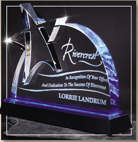 Deep Lasered Star Blue Mirror Acrylic Award (Limited Quantity) (Reduced Price) 1