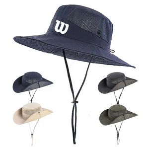 Men's Outdoor Fishing Sun Bucket Hat with Mesh Top 10
