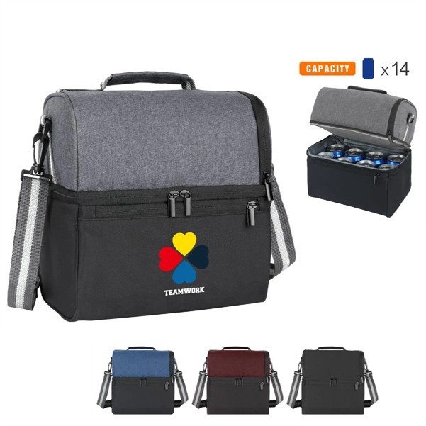 14 Can Insulated Cooler Bag With Two Compartments 2