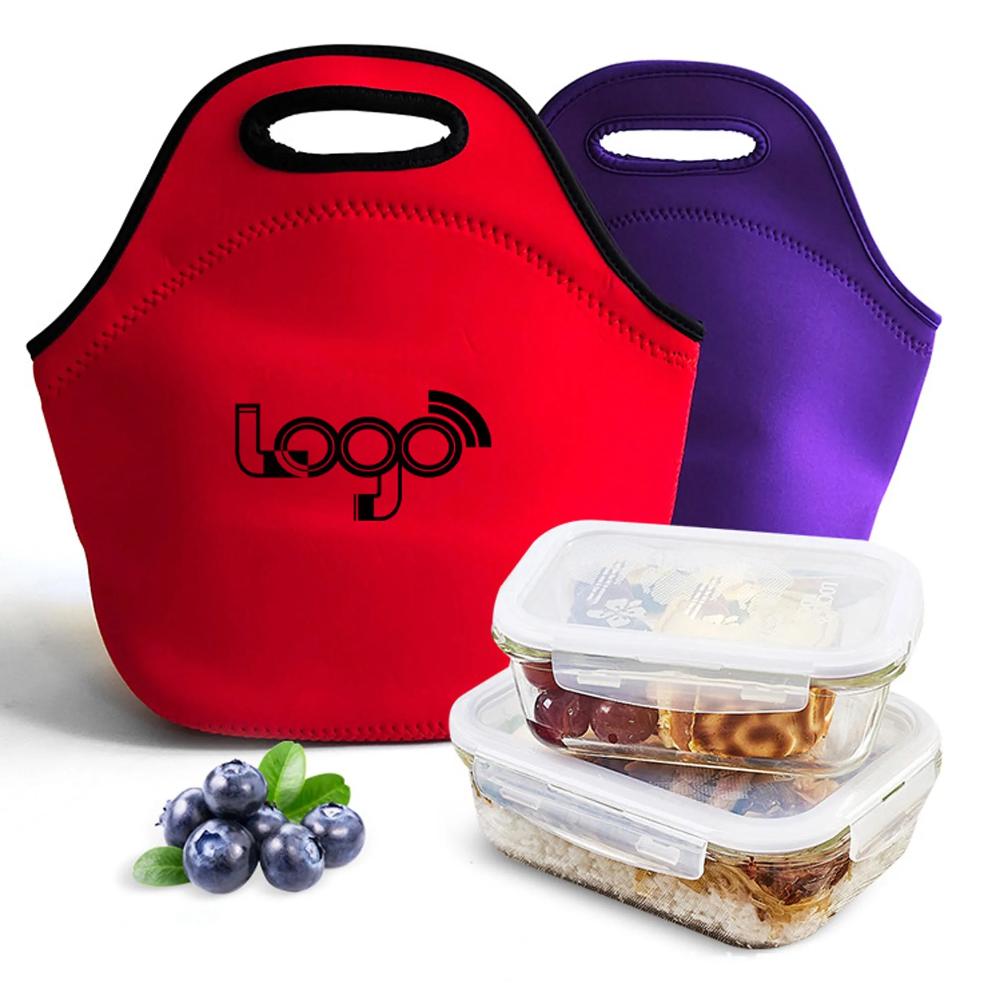 Insulated Neoprene Lunch Tote Zippered Bag 2