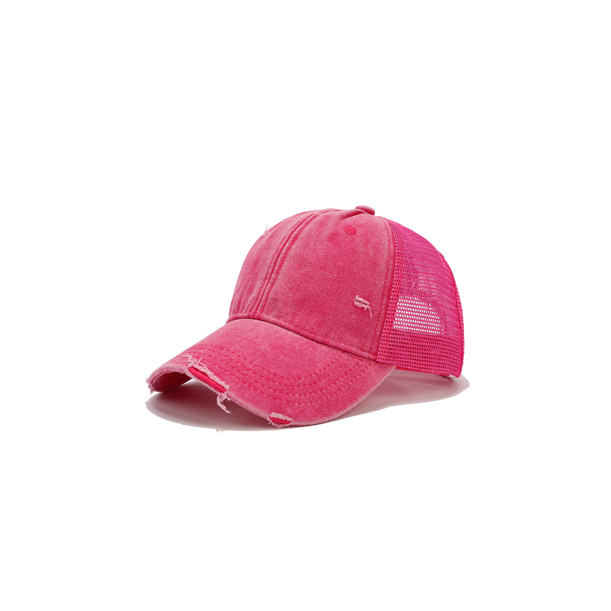 Cotton Ponytail Adjustable Criss Cross Dad Cap 1