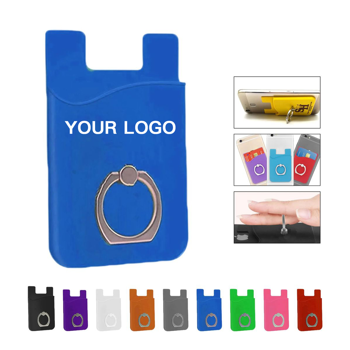 Compact Silicone Phone Wallet with Secure Grip Ring 3
