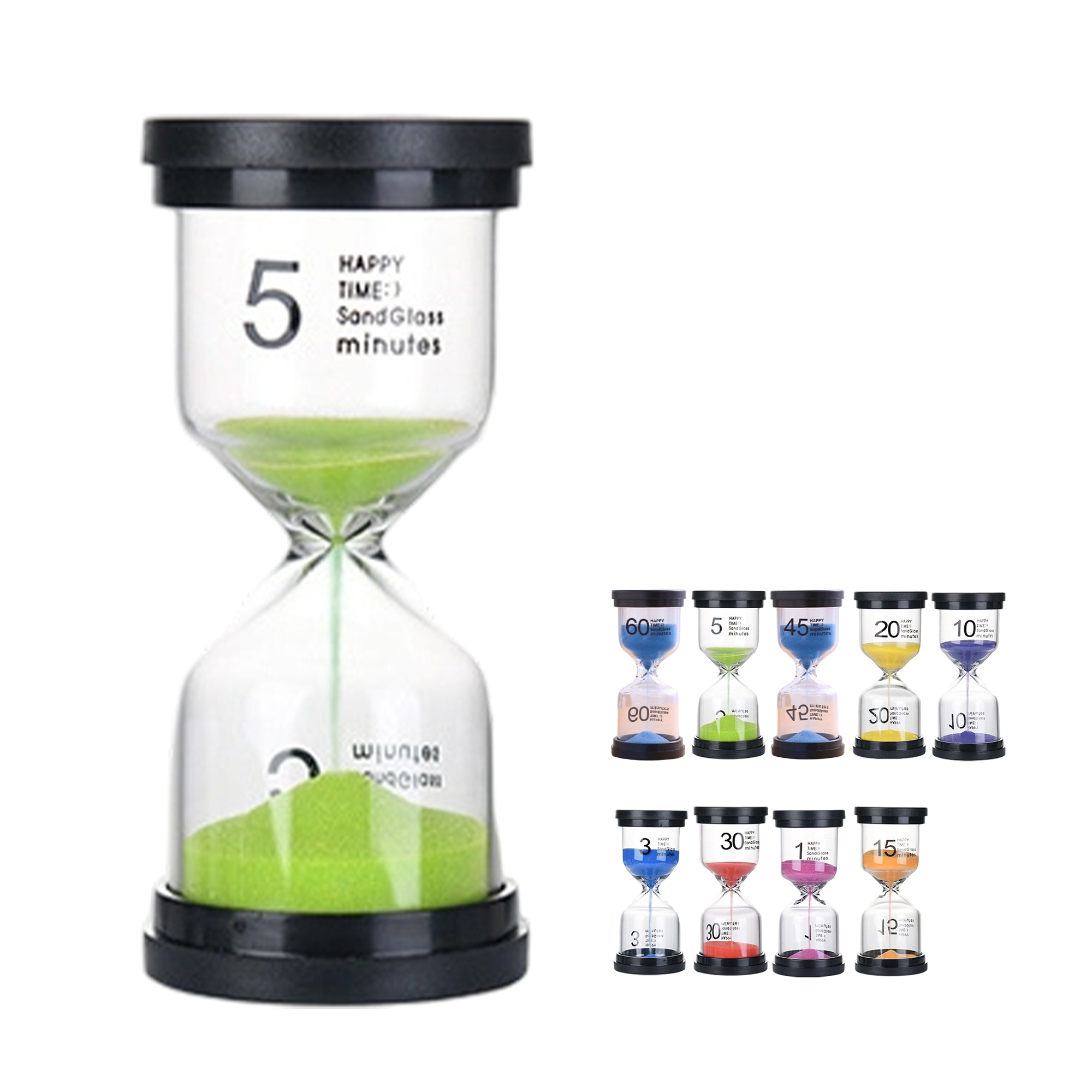 Glass Sand Timer Hourglass 3.9" By 1.8", custom clock with logo imprint 2