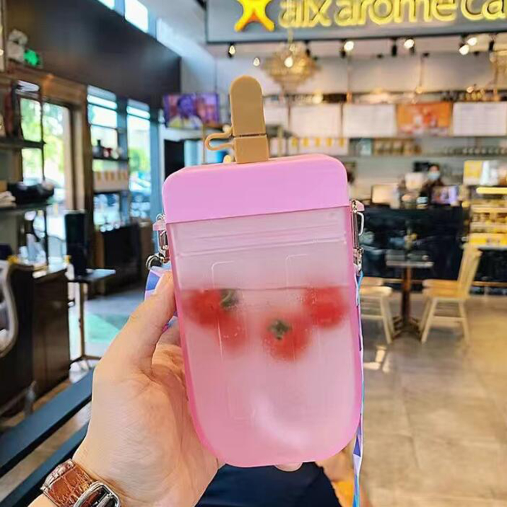 Plastic Cute Water Bottle with Straw 2