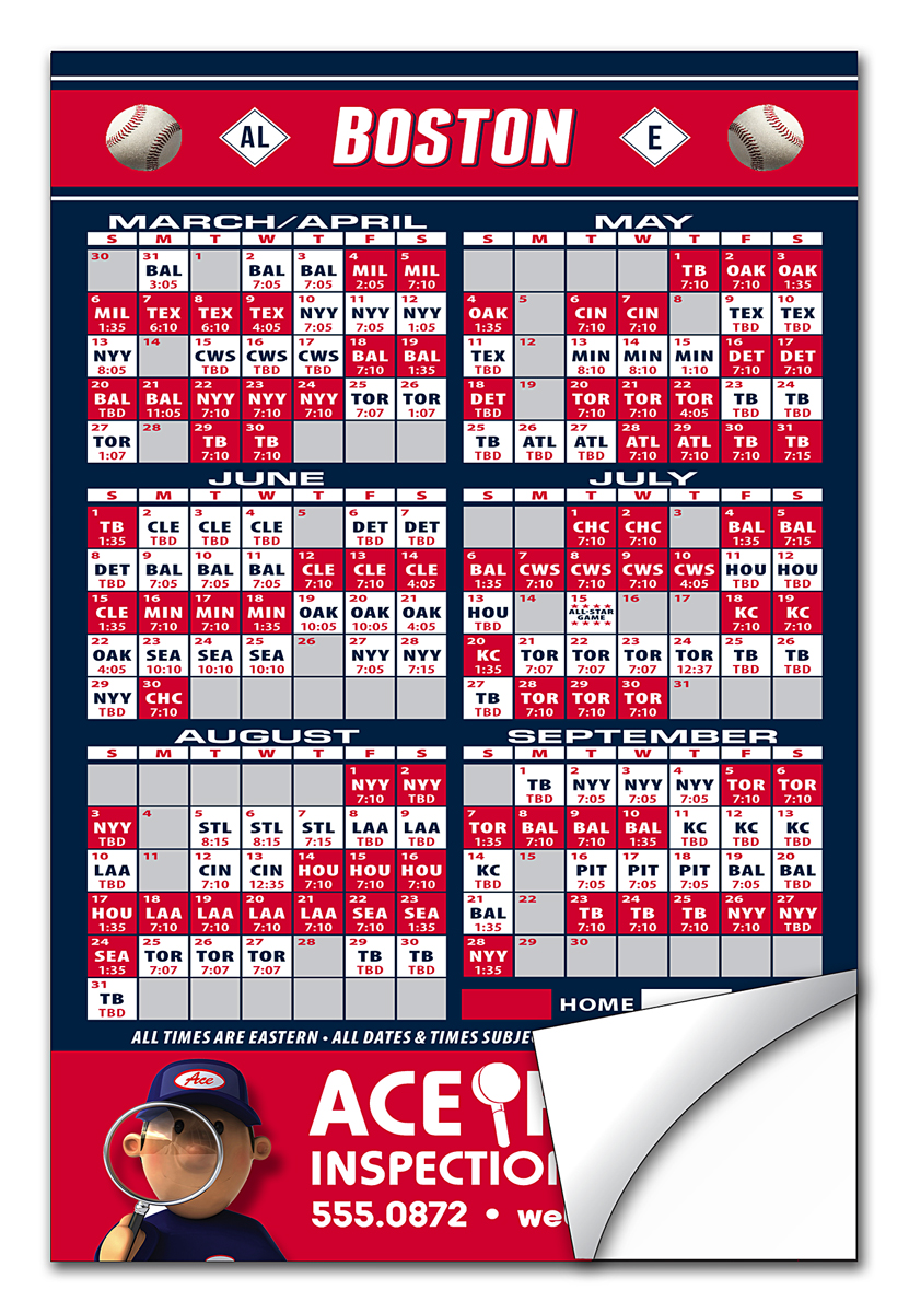 Baseball Schedule Sticker / Decal - UV-Coated Vinyl - 4x6 Rectangle Shape 2