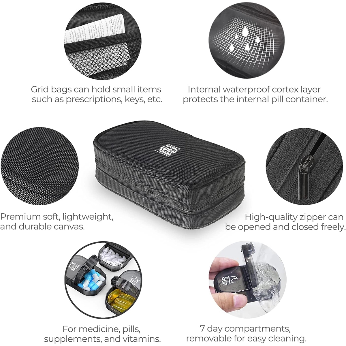 Canvas Bag Weekly Pill Organizer 4