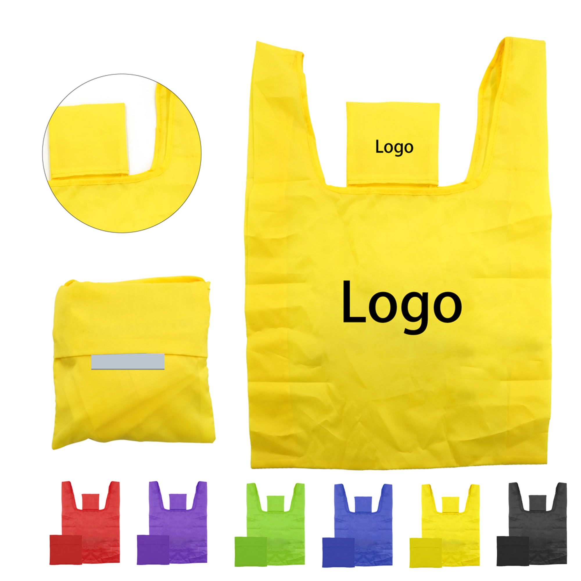 Full Color Foldable Shopping Tote With Small Pocket 2