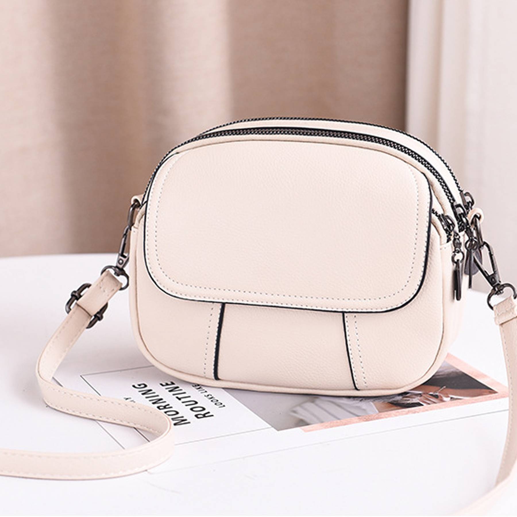 Women's PU Leather Casual Chic Shoulder Crossbody Bag 4