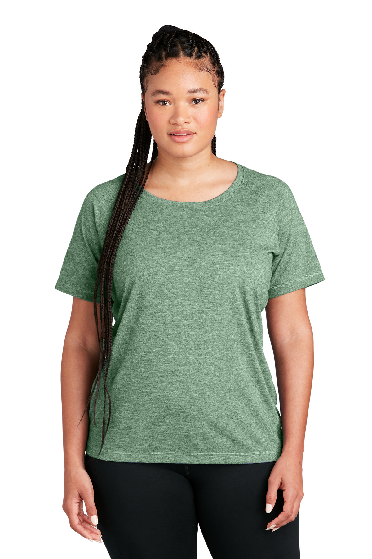 Sport-Tek Women's PosiCharge Tri-Blend Wicking Scoop Neck Raglan Tee. LST400 92