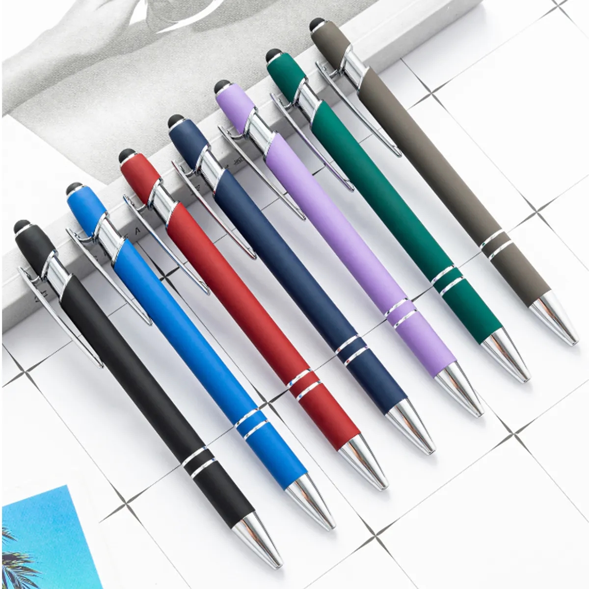 Pen 2In1 Stylus Retractable Ballpoint W/ Tip 6