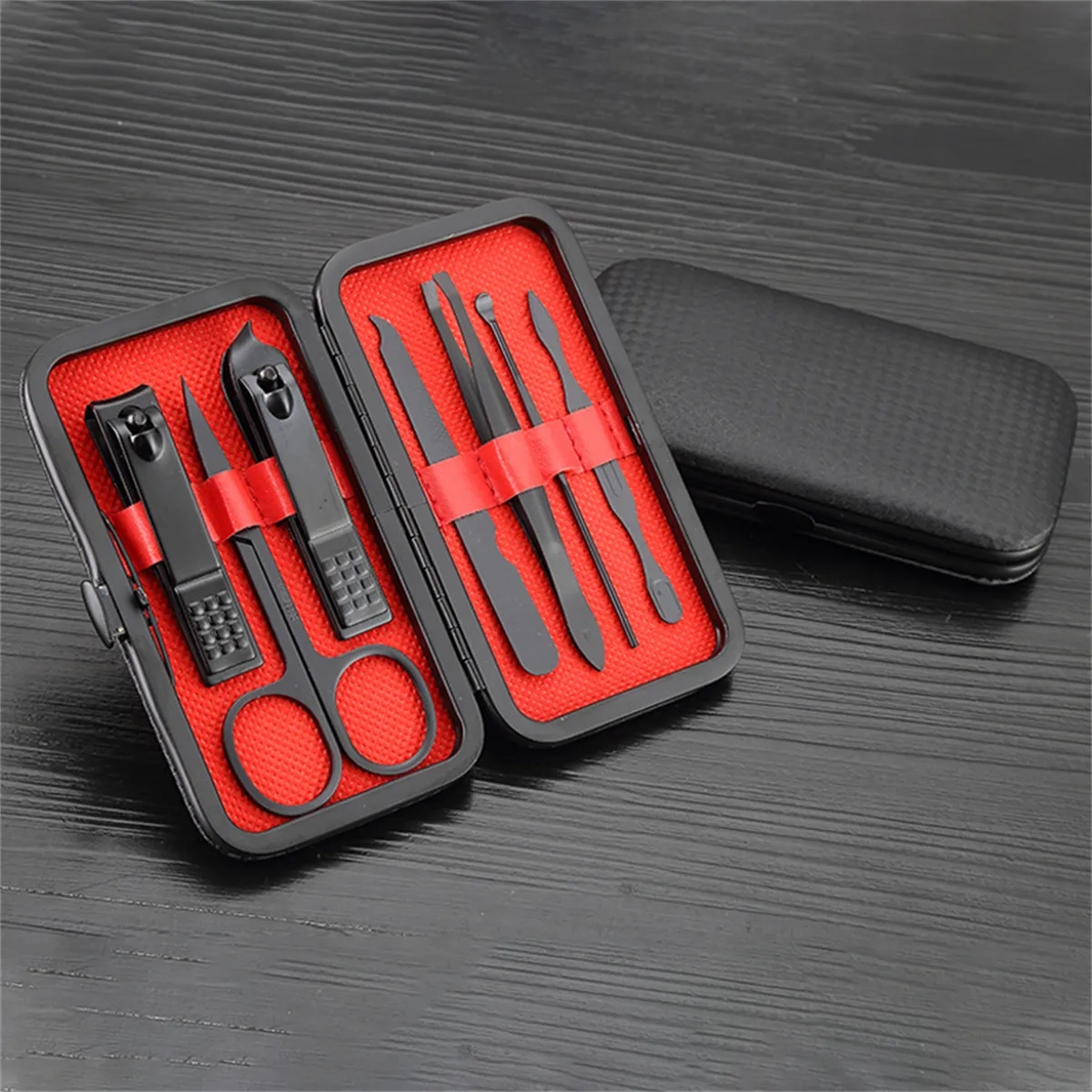 7 in 1 Black Manicure Set Nail Clippers Kit 5