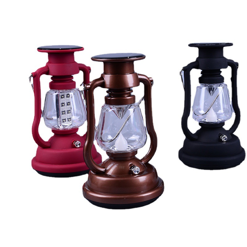 Retro Hanging Led Solar Powered Lantern For Camping 4