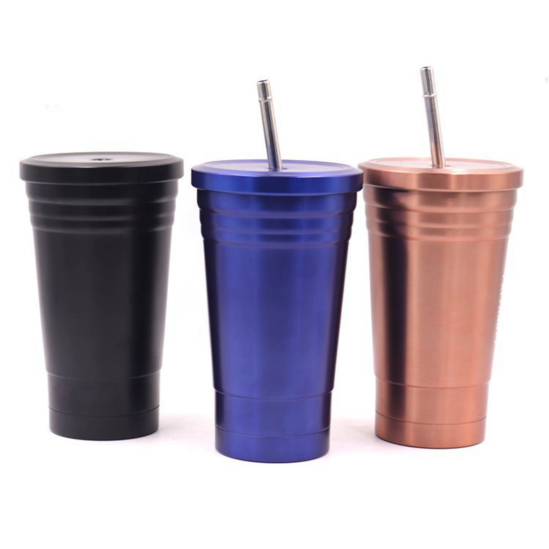 17 oz Stainless Steel Tumbler with Straw 11