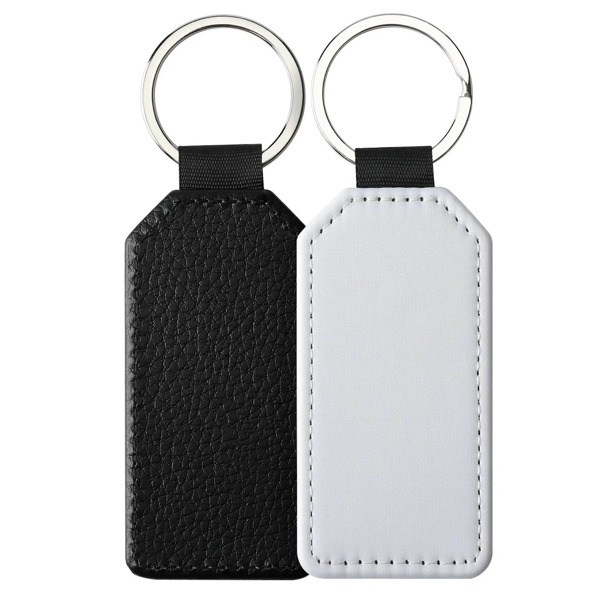 Blank Key Chain Rings Lychee pattern keychain 6