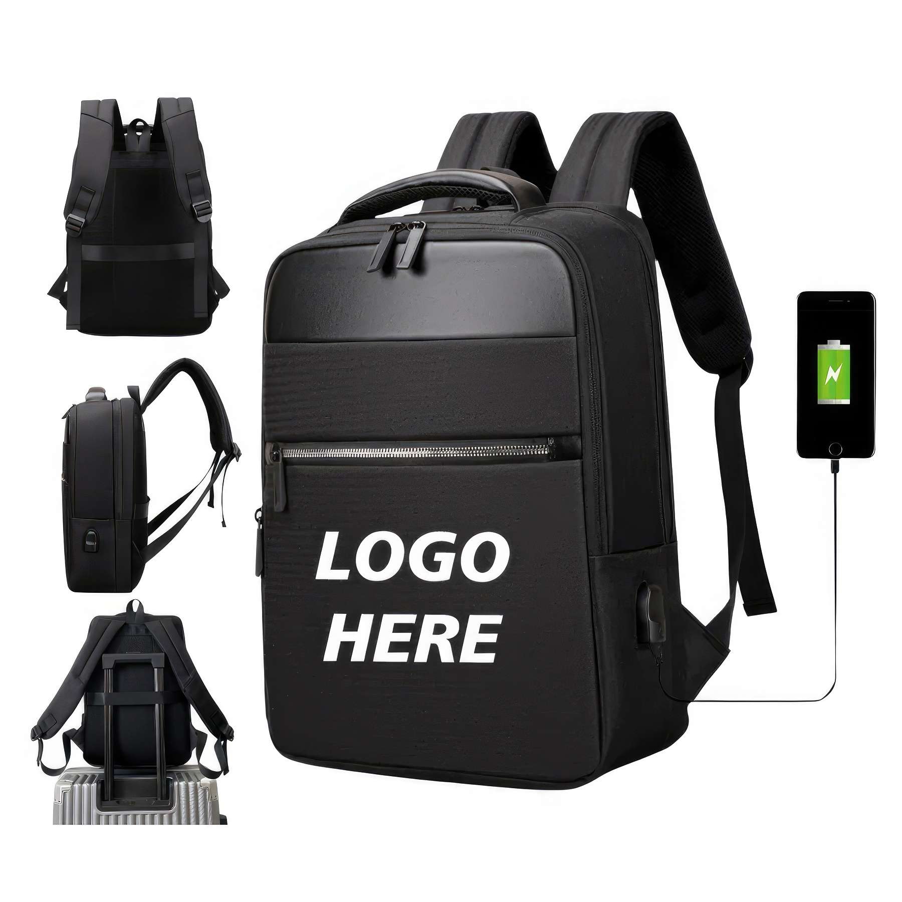 Custom Waterproof Laptop Backpacks with USB Port 2