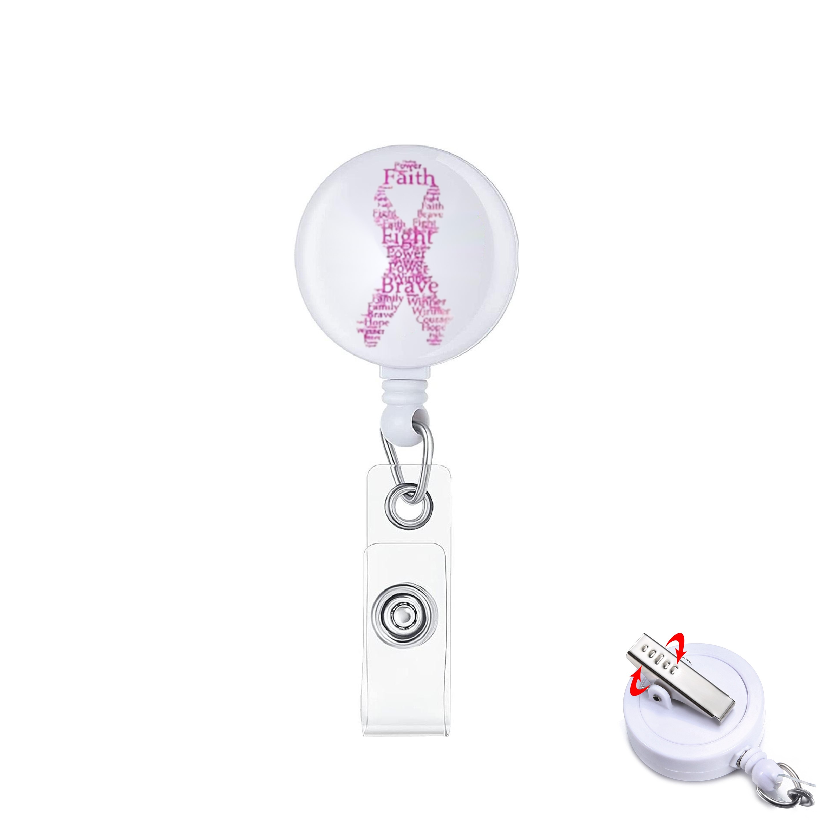 Round Retractable Badge Holder (direct import) 1