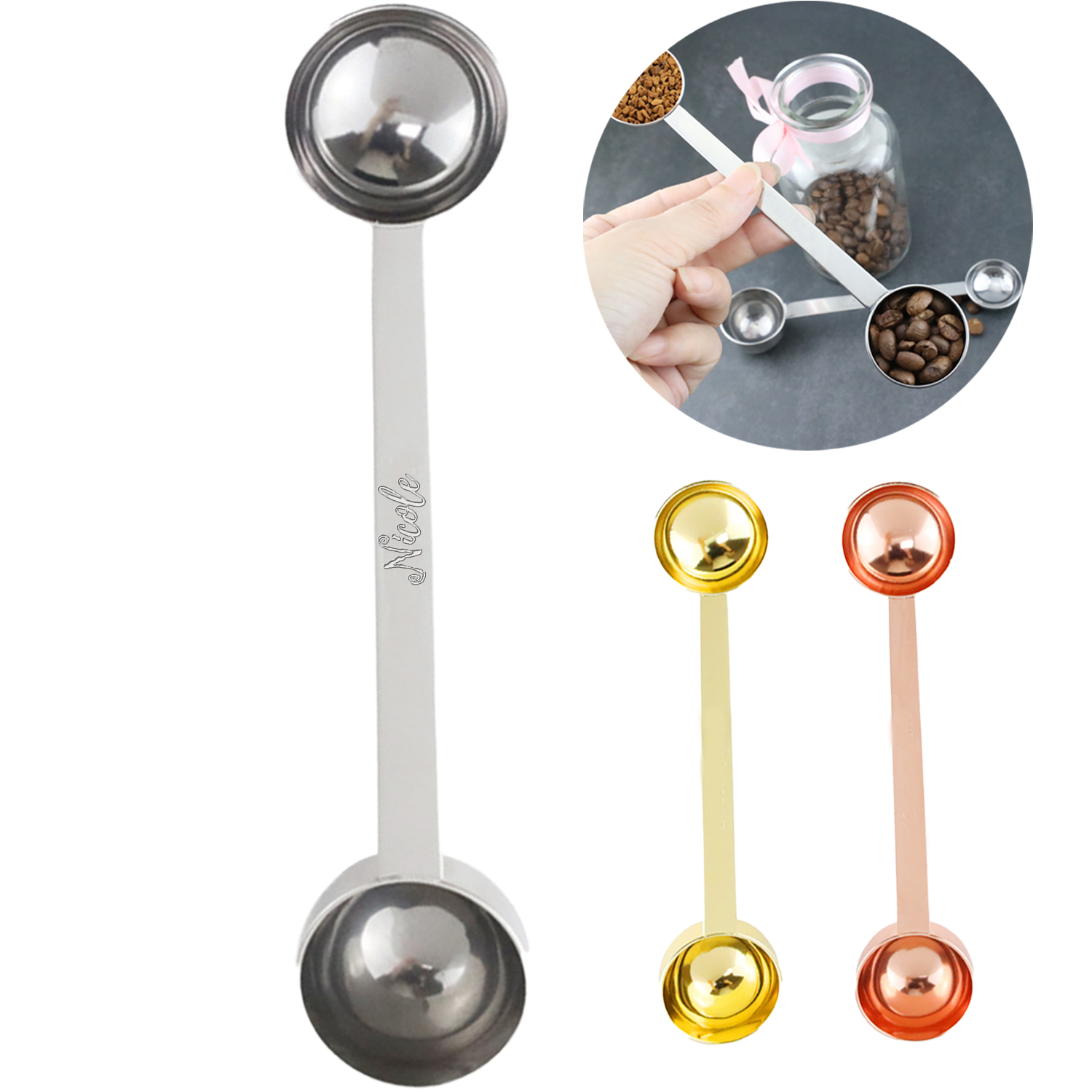 Double Head Stainless Steel Coffee Measuring Spoon 2