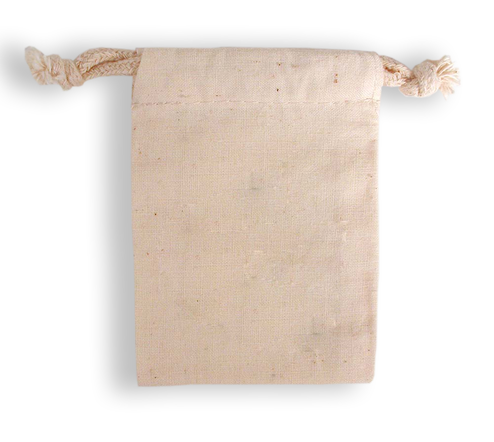 Weedy 100% Natural Cotton Drawstring Bag 3x4" 3