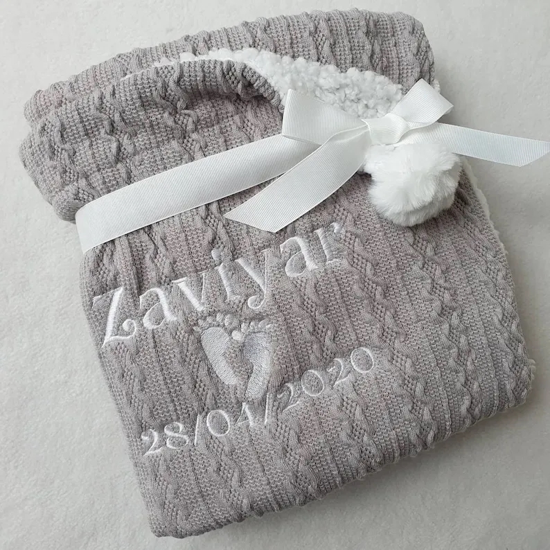 Embroidered Fleece Baby Blanket 9