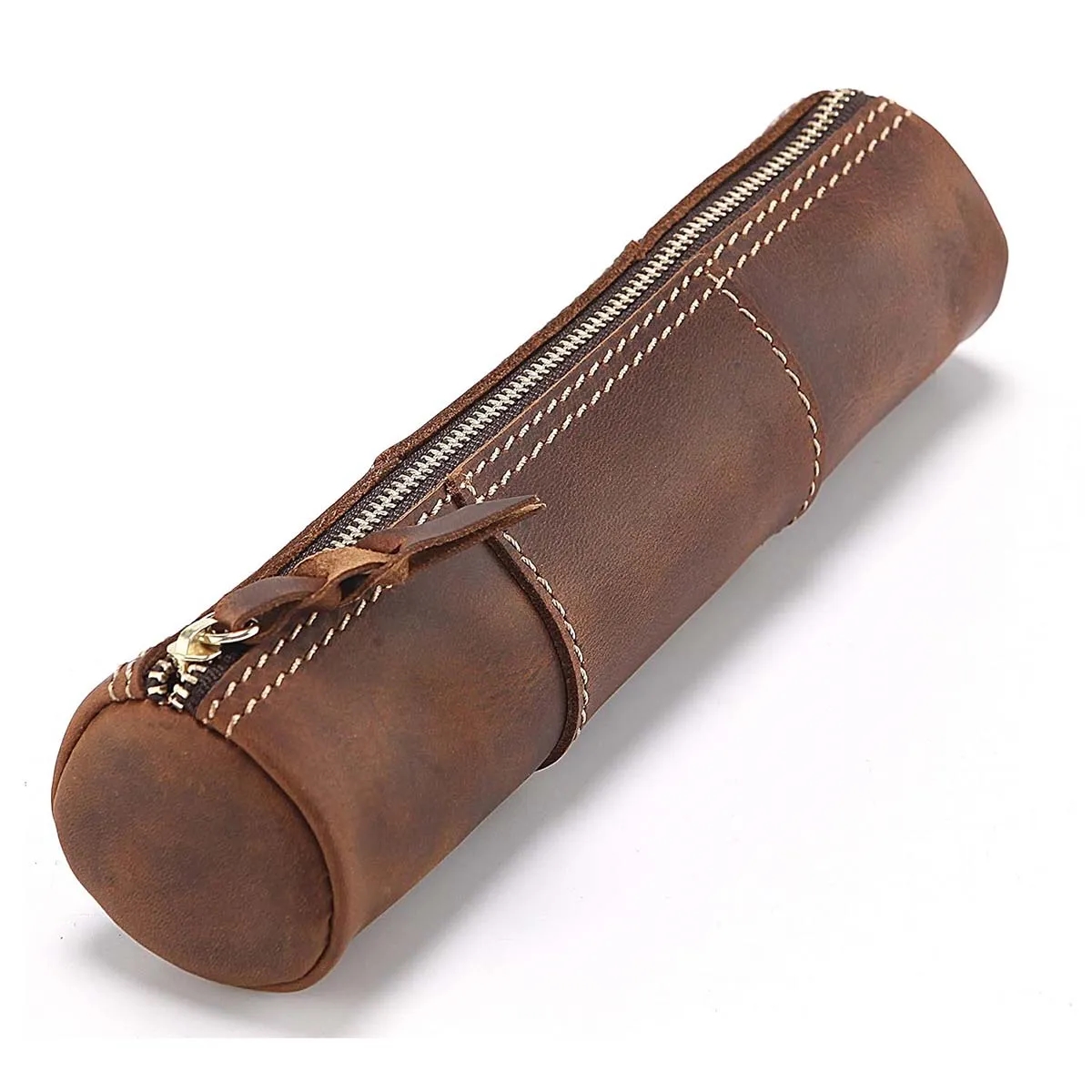 Genuine Leather  Large Capacity Pen bags Pouch Pencil Case 8