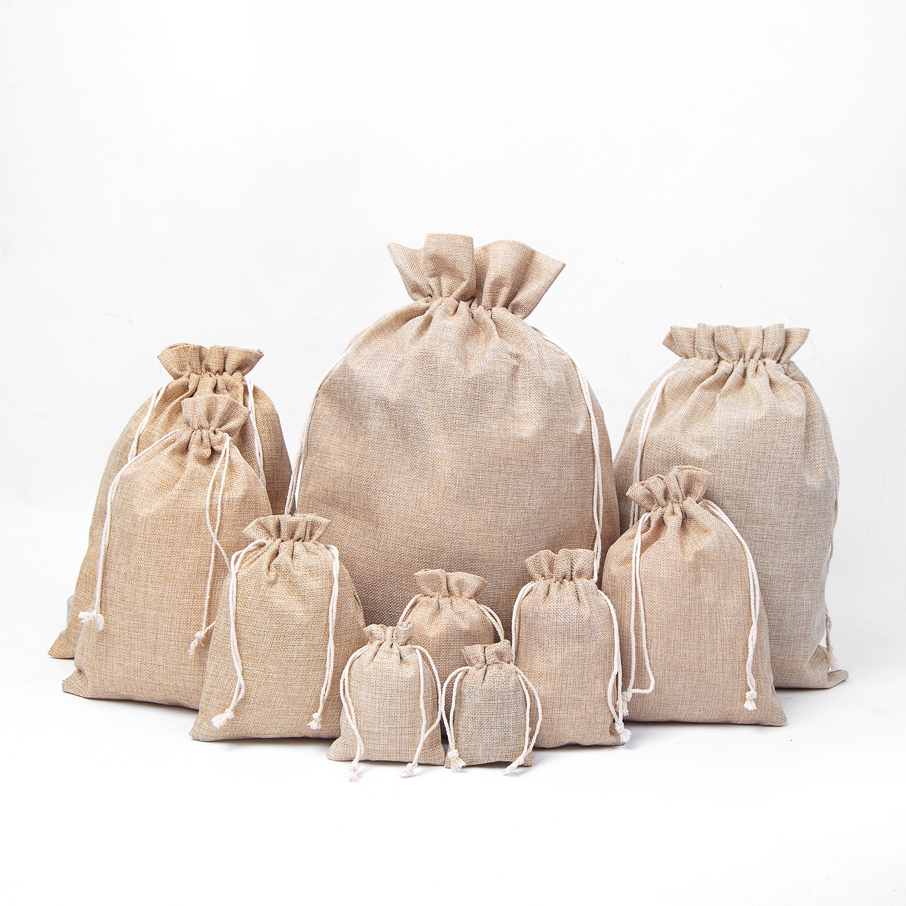 13 3/4" X 9 7/8" Burlap Drawstring Bag 4