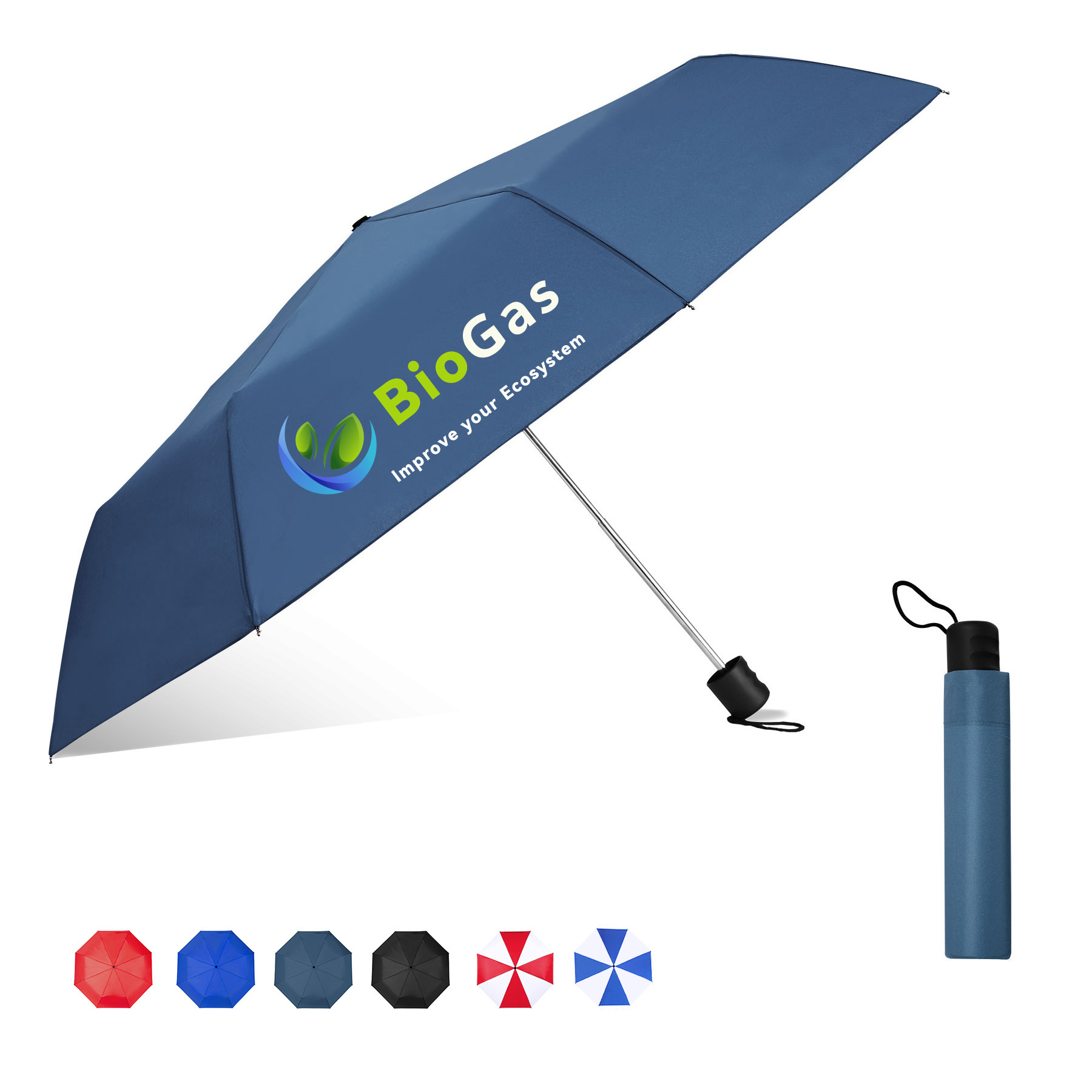 42" Arc Manual Open Compact Folding Umbrella 11
