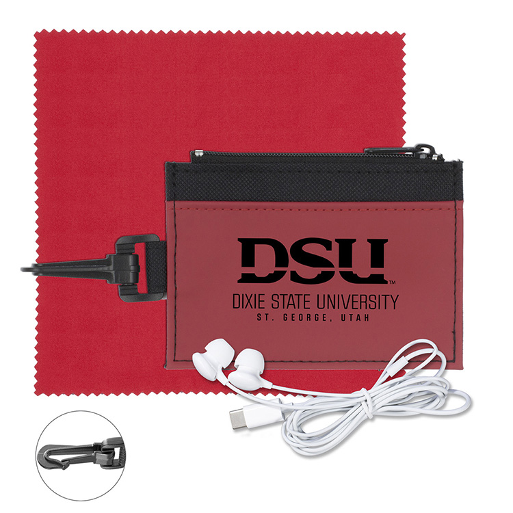 "Lexington" Mobile Tech Earbud Kit with Microfiber Cloth in Travel ID Wallet 8