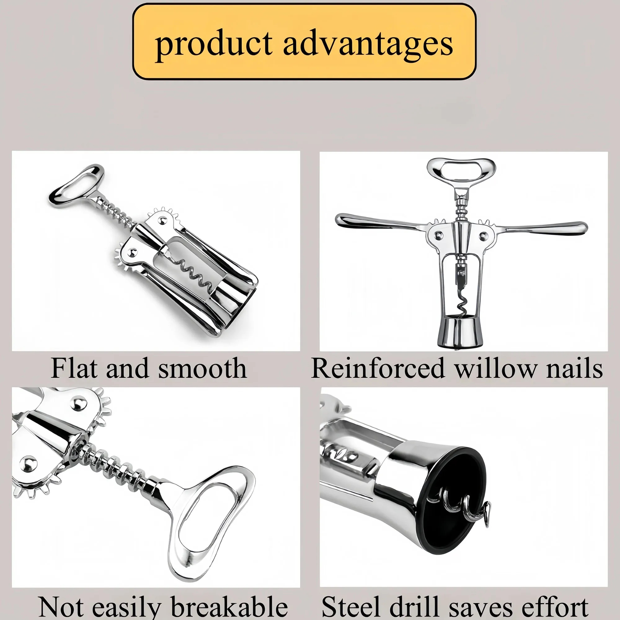 Premium Stainless Steel Wine Opener With Dual Lever 3