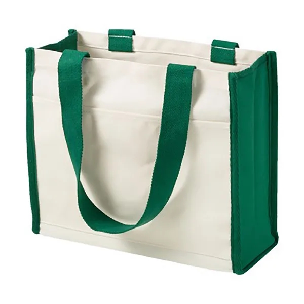 Custom Cotton Gusset Accent Box Tote - 14"w x 12"h x 6"d, custom tote bag with logo imprint 2