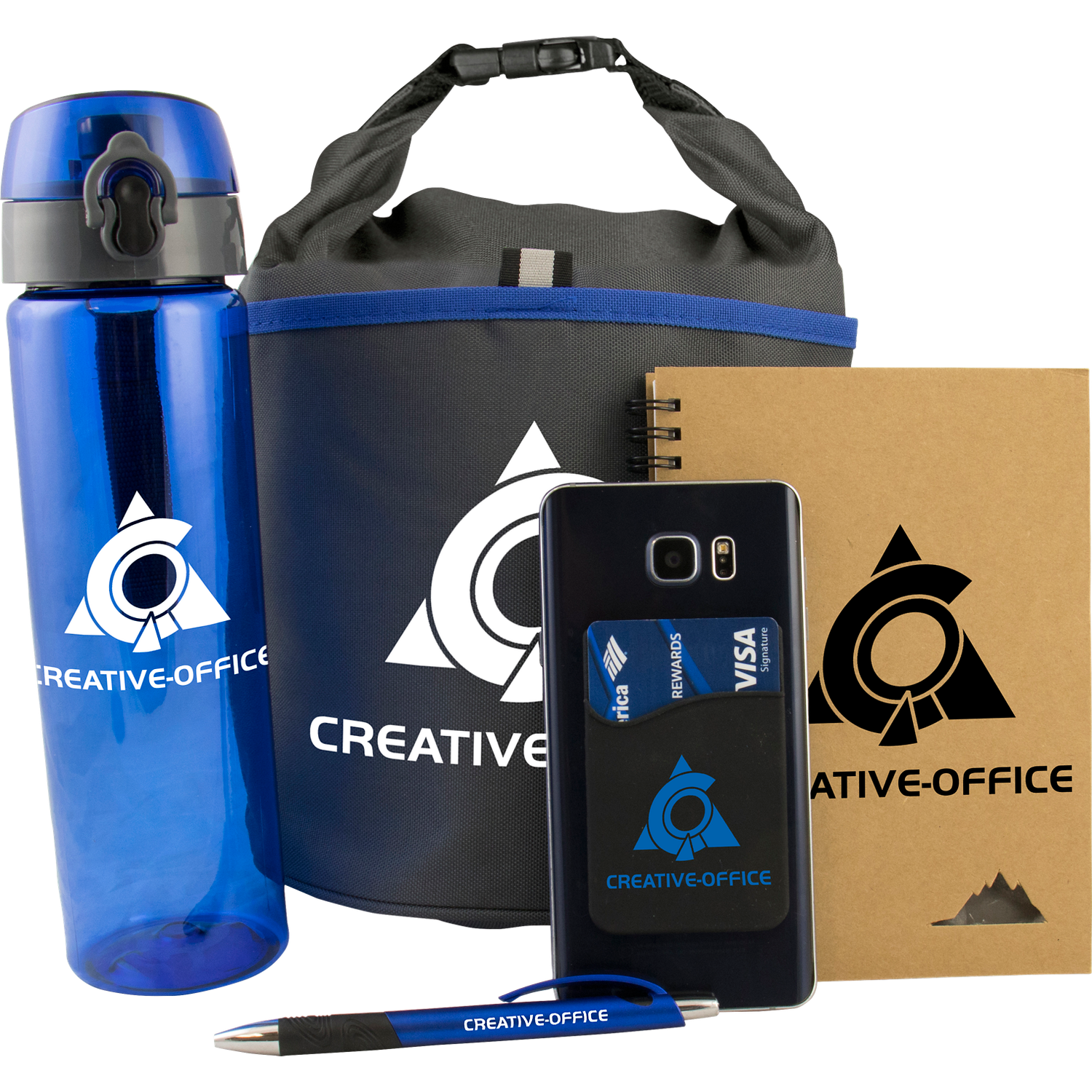 New Hire Welcome Set with Bottle, Notebook & Smartphone Wallet 1