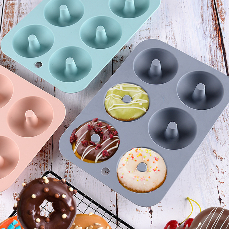 Non-Stick Silicone Donut Mold for 6 Donuts 2.95 Inch 6