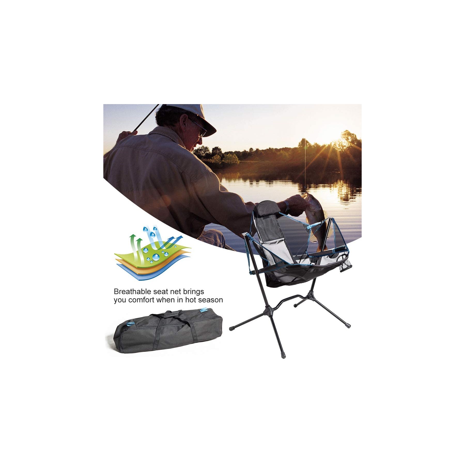 Folding Rocking Chair with Carrying Bag 3