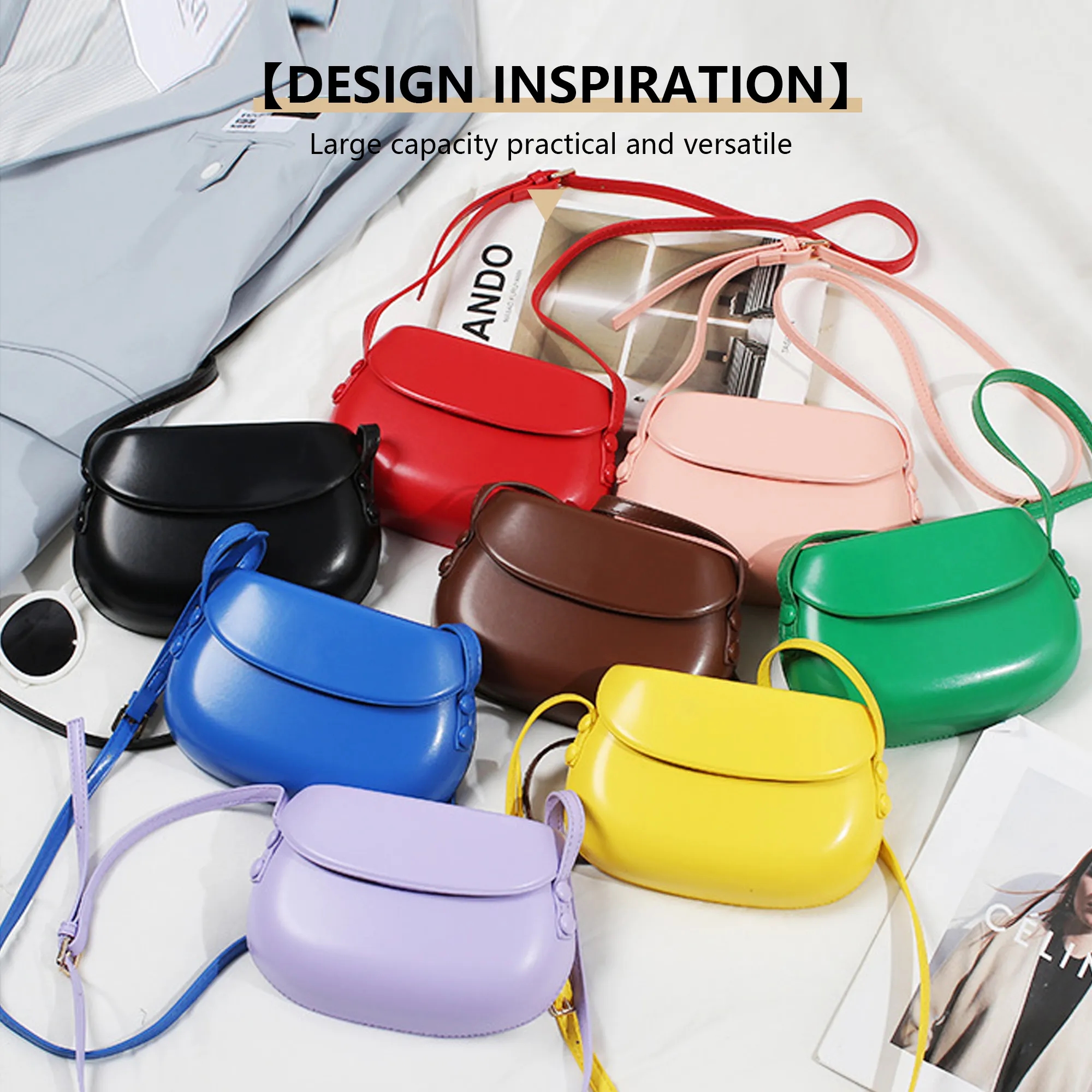 Leather Crossbody Saddle Bag 14