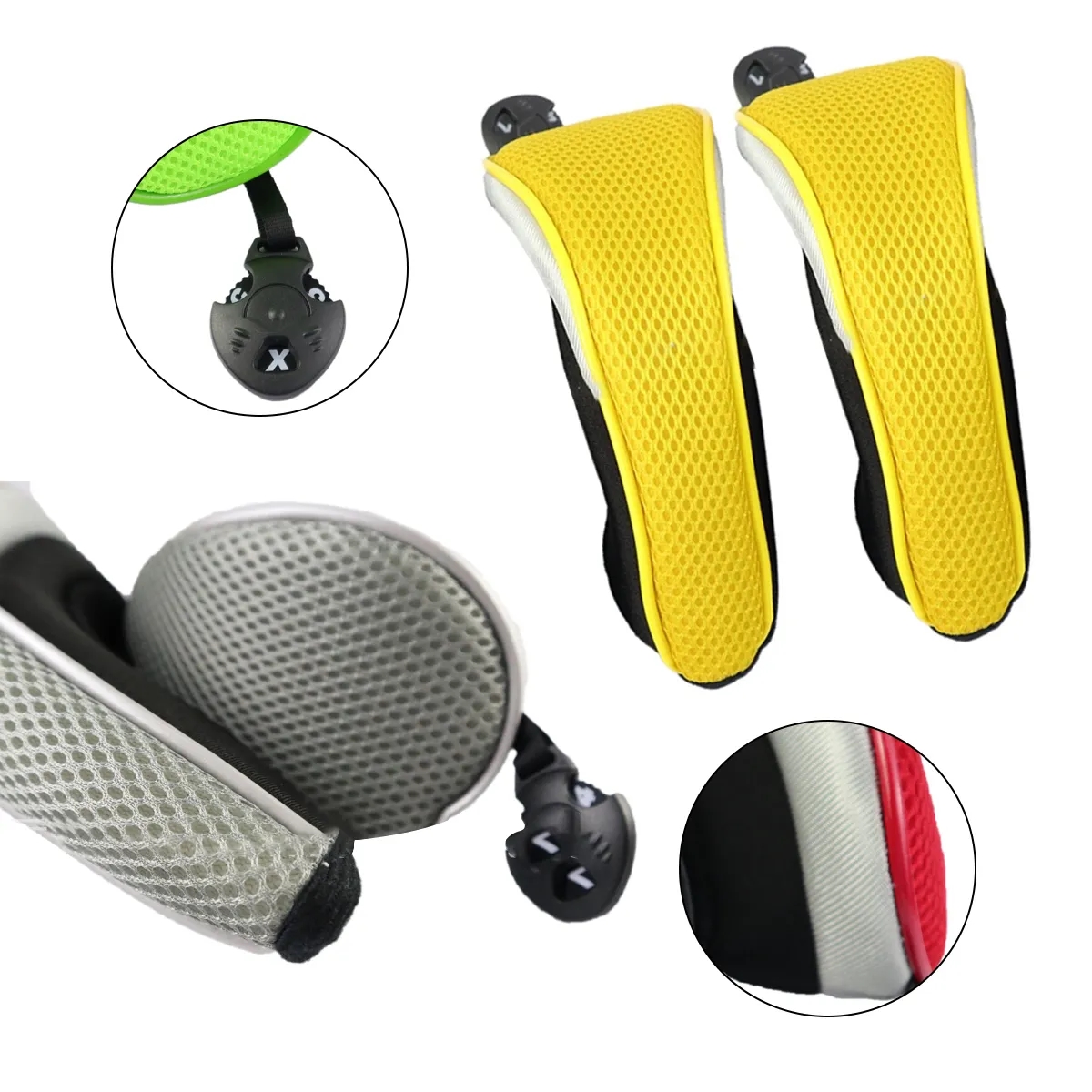 Golf Iron Headcovers Set w/ Hook - Multi-Color 2