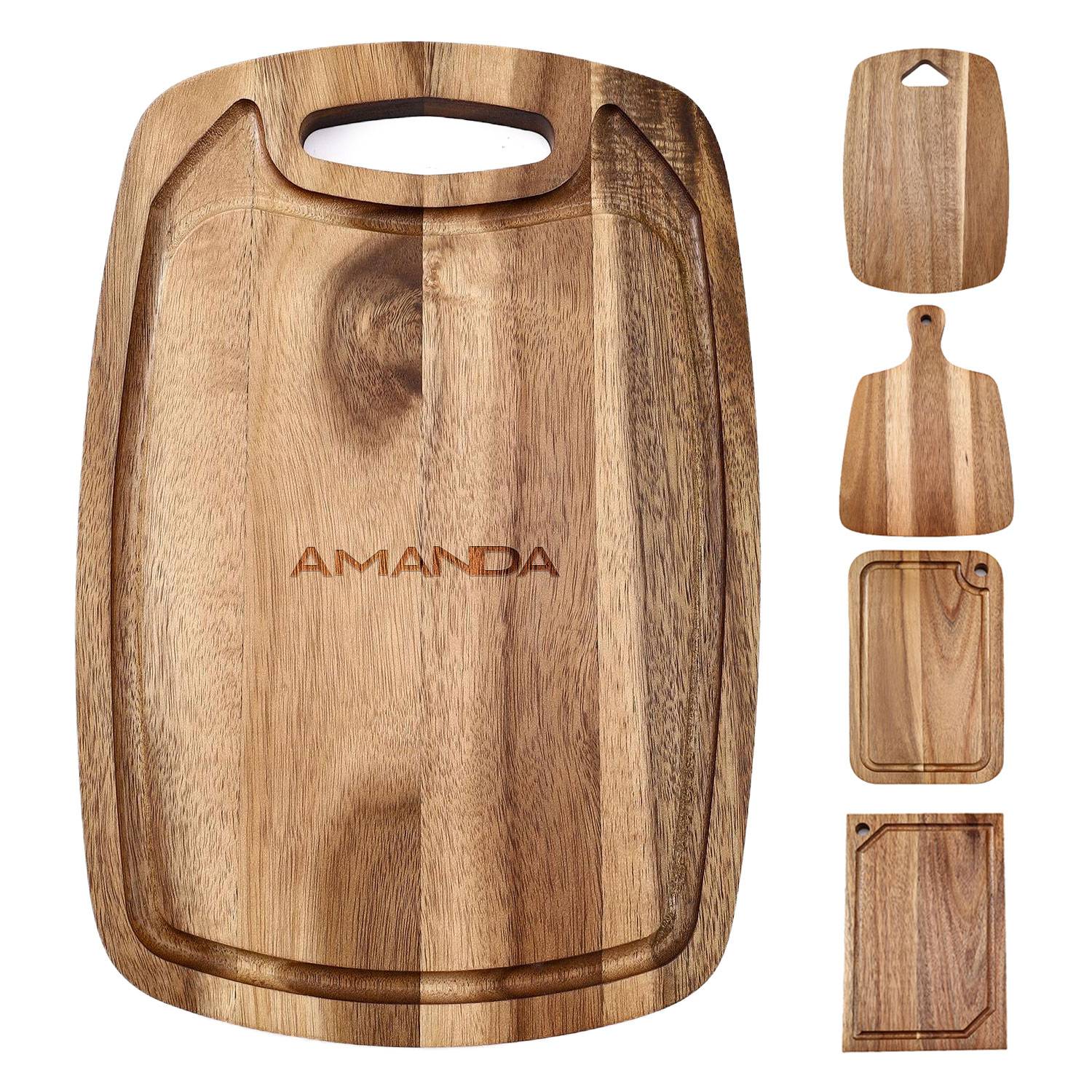 Eco-friendly Natural Acacia Wood Slot Cutting Board
