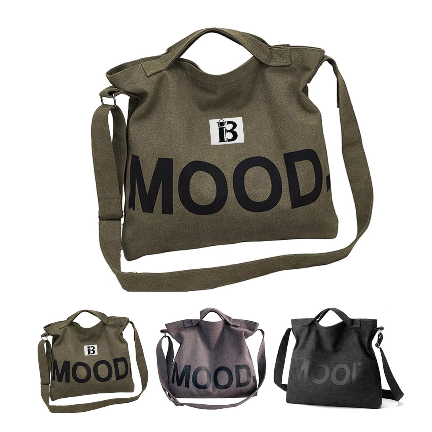 Multi-Layer Canvas Shoulder Handbag 2