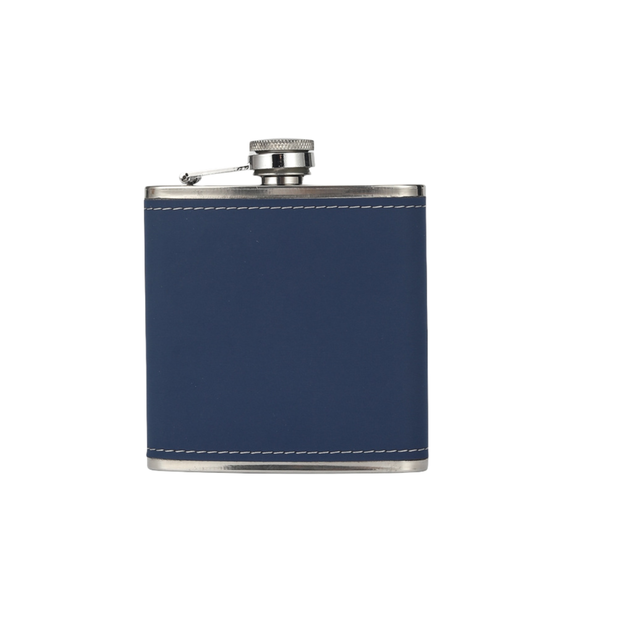 Leather Stainless Steel Pocket Hip Flask 6oz 3