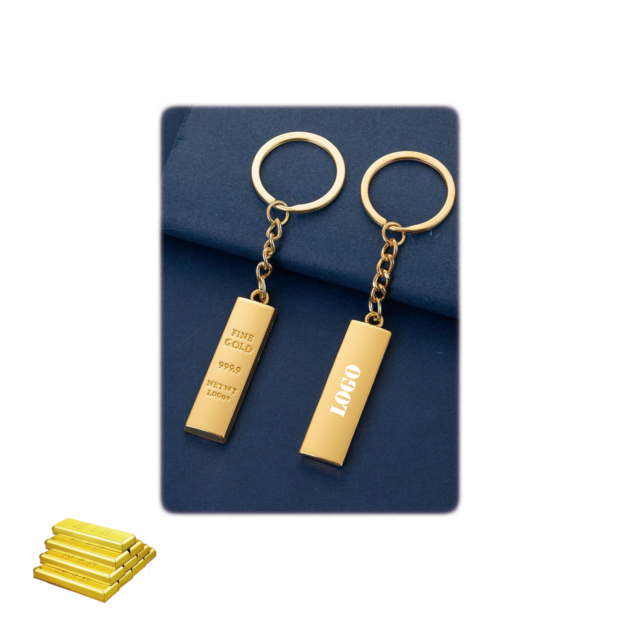 Gold Bar Shaped Keychain 3