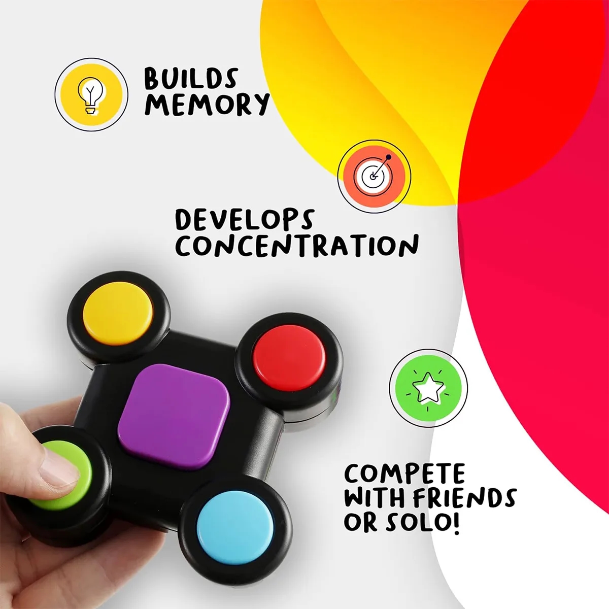 Portable Handheld Light-Up Sounds Memory Training Game 3