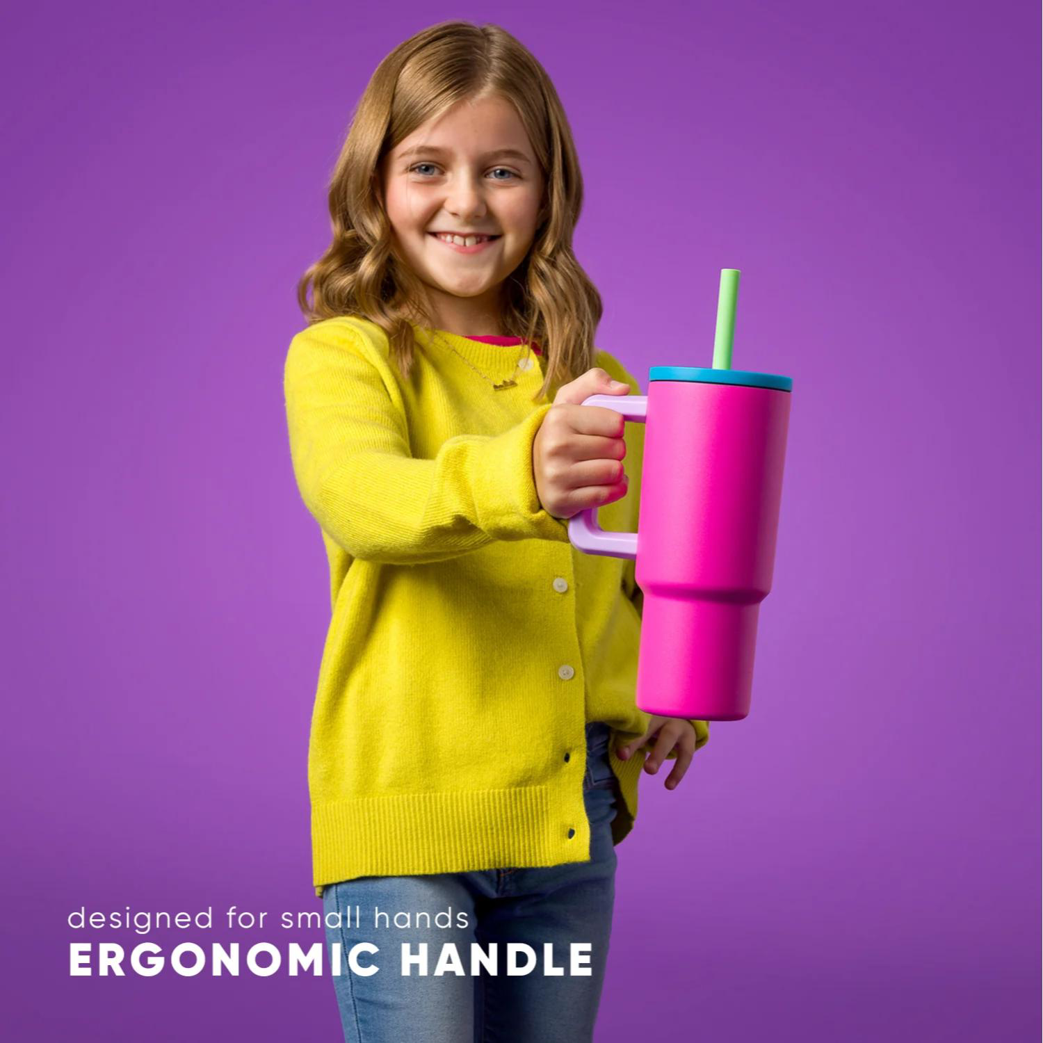 24 oz Simple Modern® Stainless Steel Double-Walled Insulated Trek Kids Tumbler with Silicone Straw Lid 1