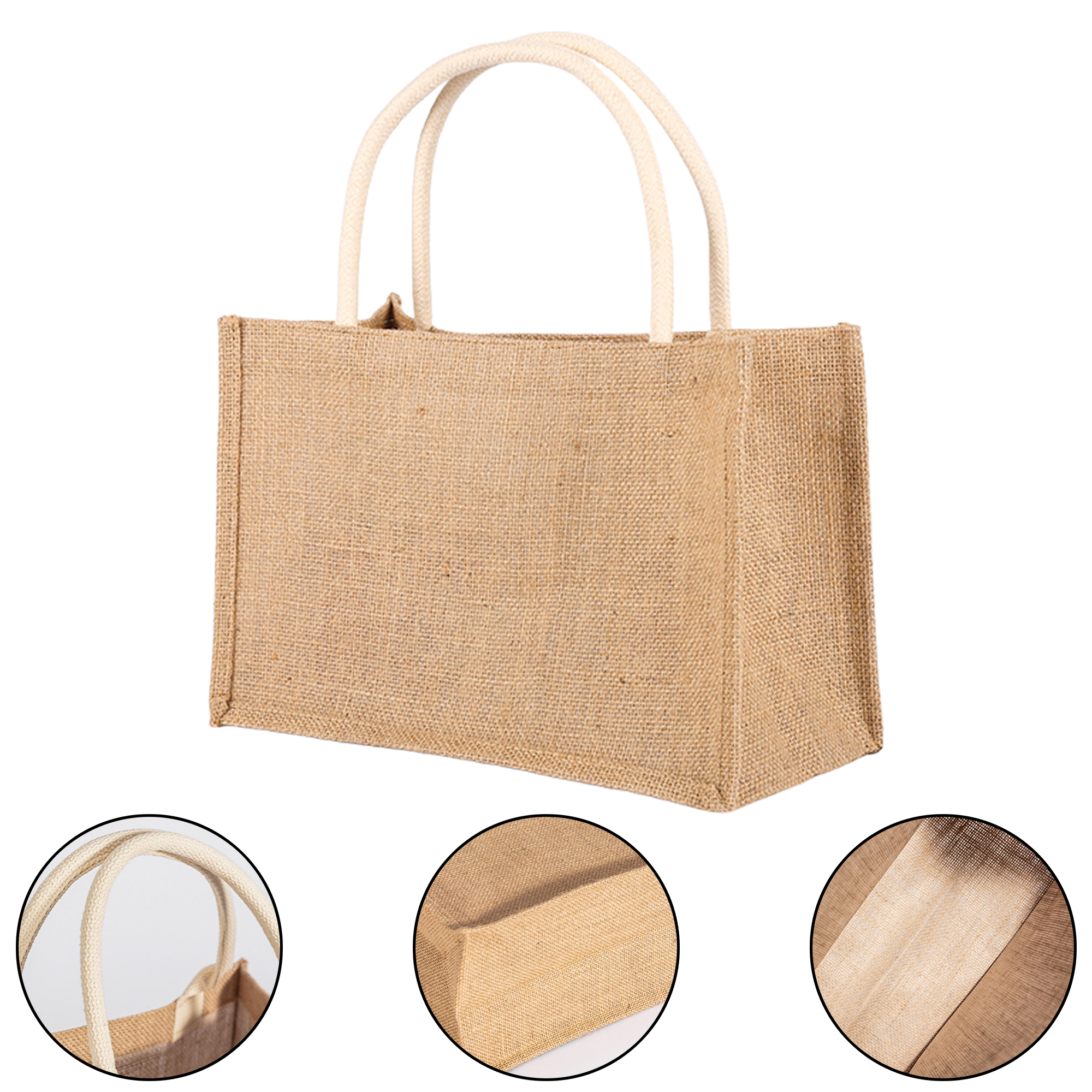DIY Hand-Painted Jute Tote Bag with Thick Handle, custom tote bag with logo imprint 2
