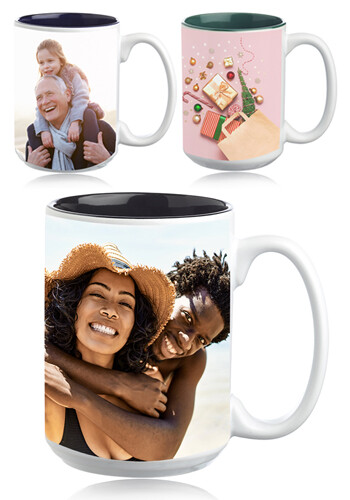 15 oz. Glossy Two-Tone Photo Mugs