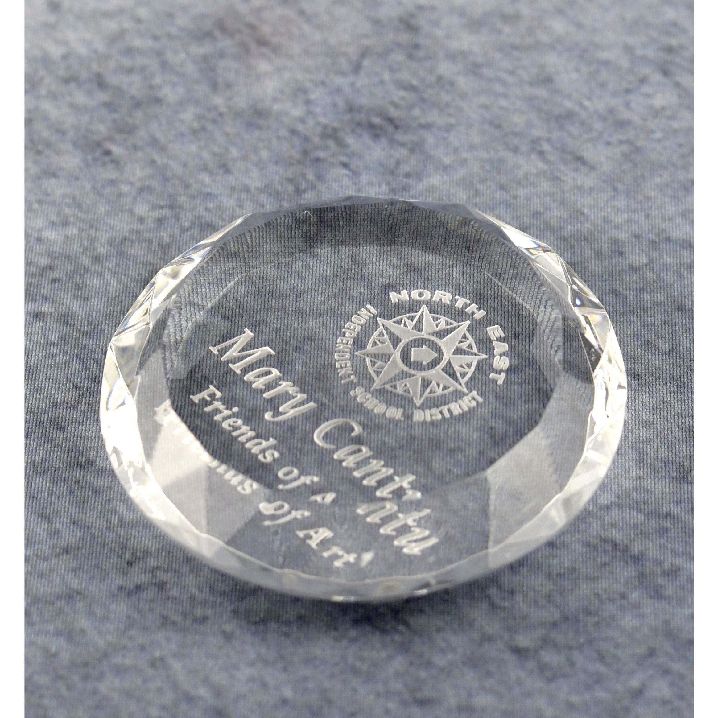 Crystal Round Multi-Faceted Paperweight 4
